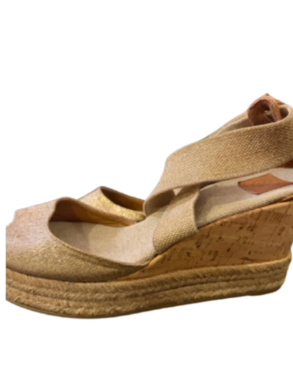Tory Burch Peep Toe Cork & Jute Espadrille Wedge Sandals Size 8